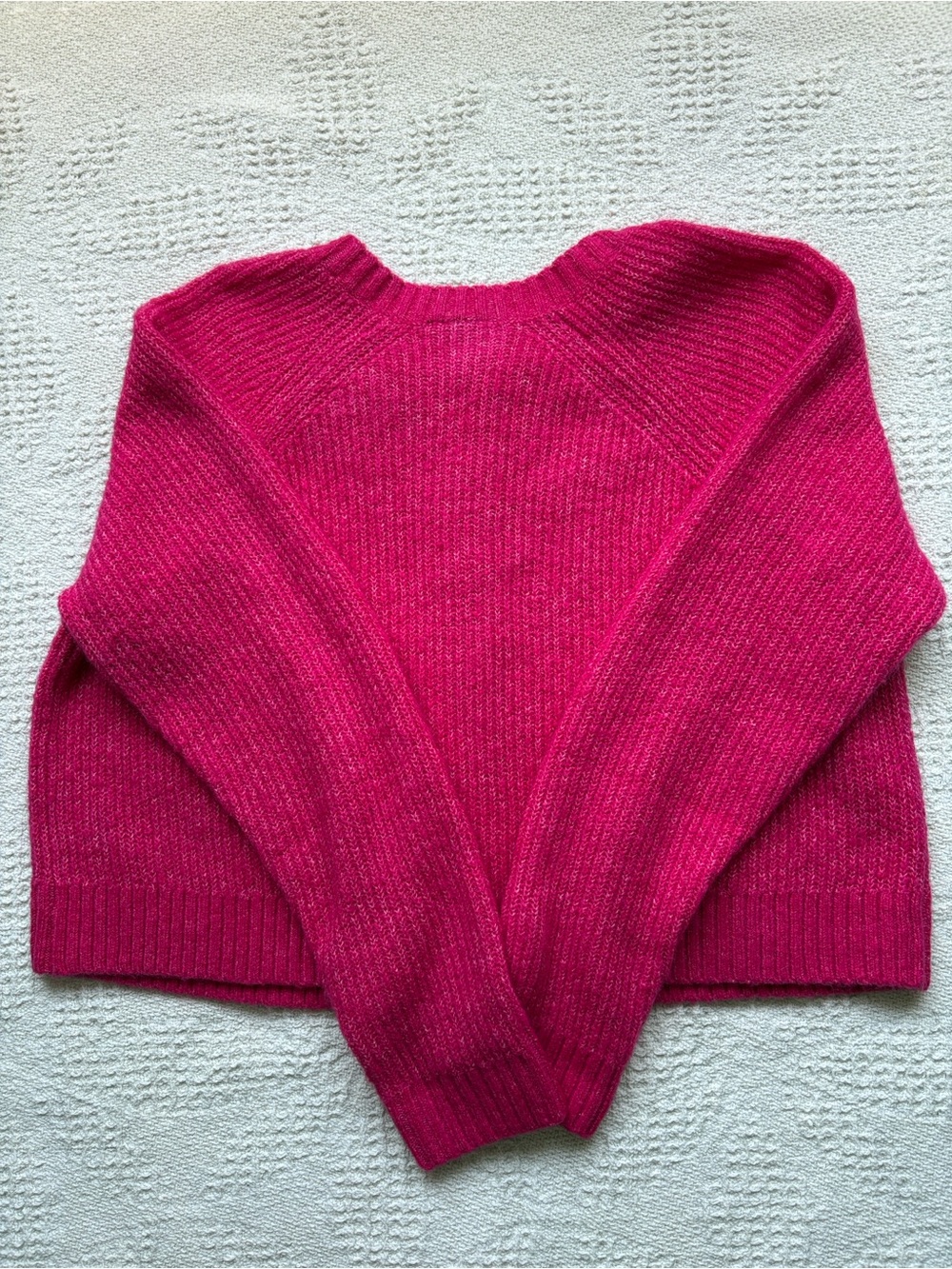 Torrid Fuchsia Ribbed Cropped Button-Front Cardigan - Picture 2 of 3